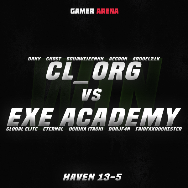 CL_ORGANIZATION's tweet photo. Gamerarena Nisan ayı turnuvasında ilk maçımızı exe Academy takımına karşı Haven haritasında 13-5 kazandık. https://t.co/YYeG3HVtdo