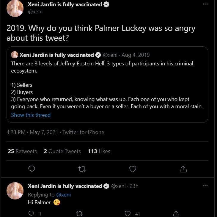 Boing Boing co-owner Jennifer Hamm (aka Xeni Jardin) is telling journalists I am tied to Jeffrey Epstein (didn't kill himself) and tweeting that I am angry about Epstein posts she made (that I never saw). How can these people brazenly lie and remain in the good graces of so many?