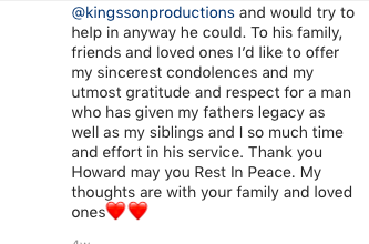 andjustice4some's tweet photo. Prince Jackson's tribute to Howard Weitzman on IG about a month ago.  RIP https://t.co/zVZQn3pr5W