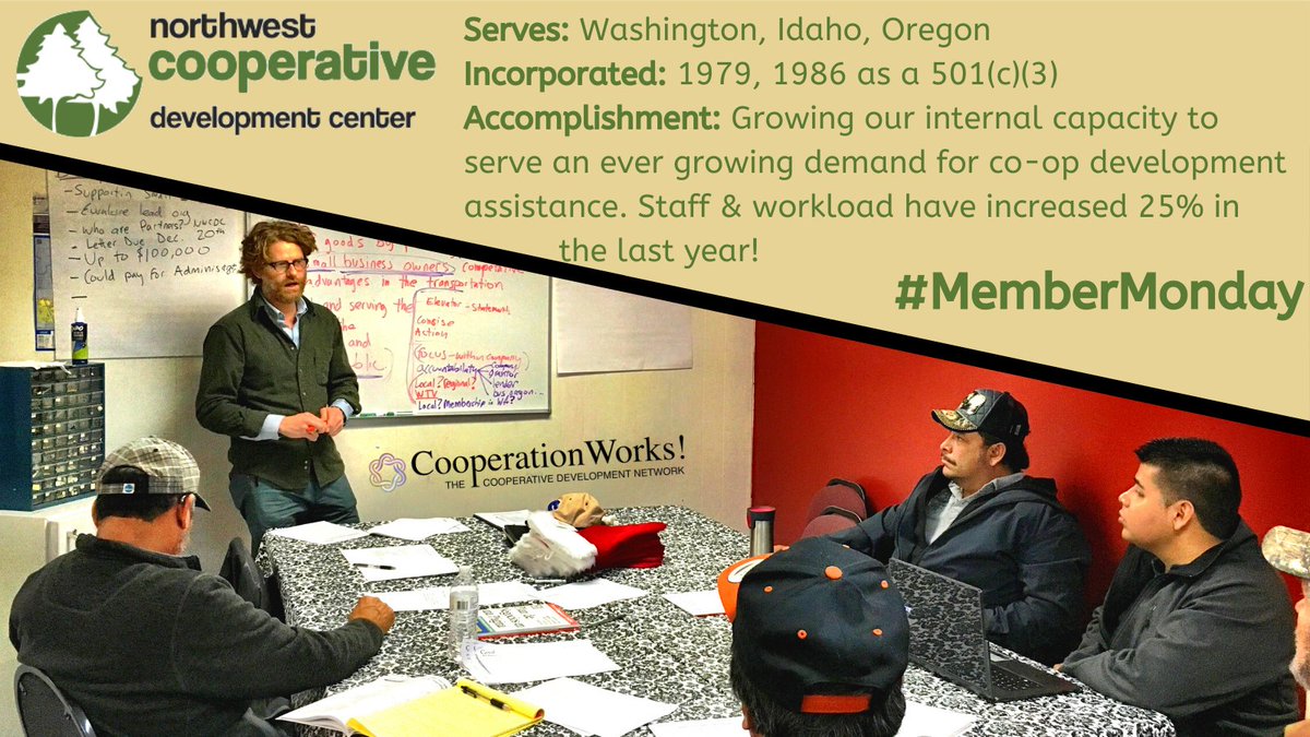 CoopWorks's tweet photo. It's #MemberMonday! This week we feature @NWCoopDevCtr. Check out their profile to learn more about their work. If you become a monthly sustainer for CW, half of your monthly contribution can go to them! #BuildCoops #coops
https://t.co/jRTpOr5NtG
https://t.co/PJzlUYMR8v https://t.co/q4d6eya17j