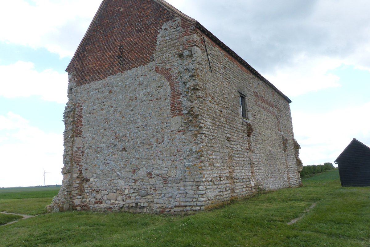 oldest standing church in Britain lieu of Reculver's demolition, as mentioned above: St Peter-on-the-Wall, Bradwell-on-Sea, in late 3rdc fort of Othona. colonised by St Cedd from Northumbria, also had a triple arch. lapsed into a chapel, then barn, then was realised what it was