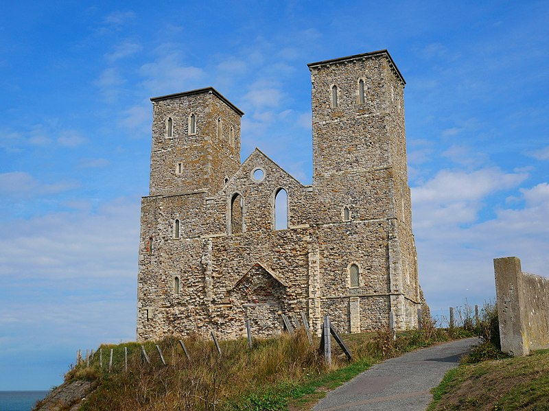this minster system started to diminish in favour of local churches with a resident priest by the 12thc, hastened by the wholesale secular and ecclesiastical reform by the Normans. in the parish church boom, Reculver received a huge W block befitting its previous status.
