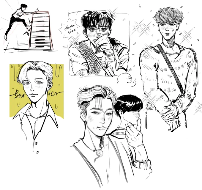 Trying to draw atz and one hobi in my style ft yeo cheating 🤡 