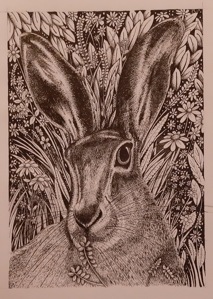 Paul59Harper's tweet photo. Here's a drawing I'm very proud of #HandmadeHour #hareprint #hares #hareart https://t.co/aoEwNBvbKP