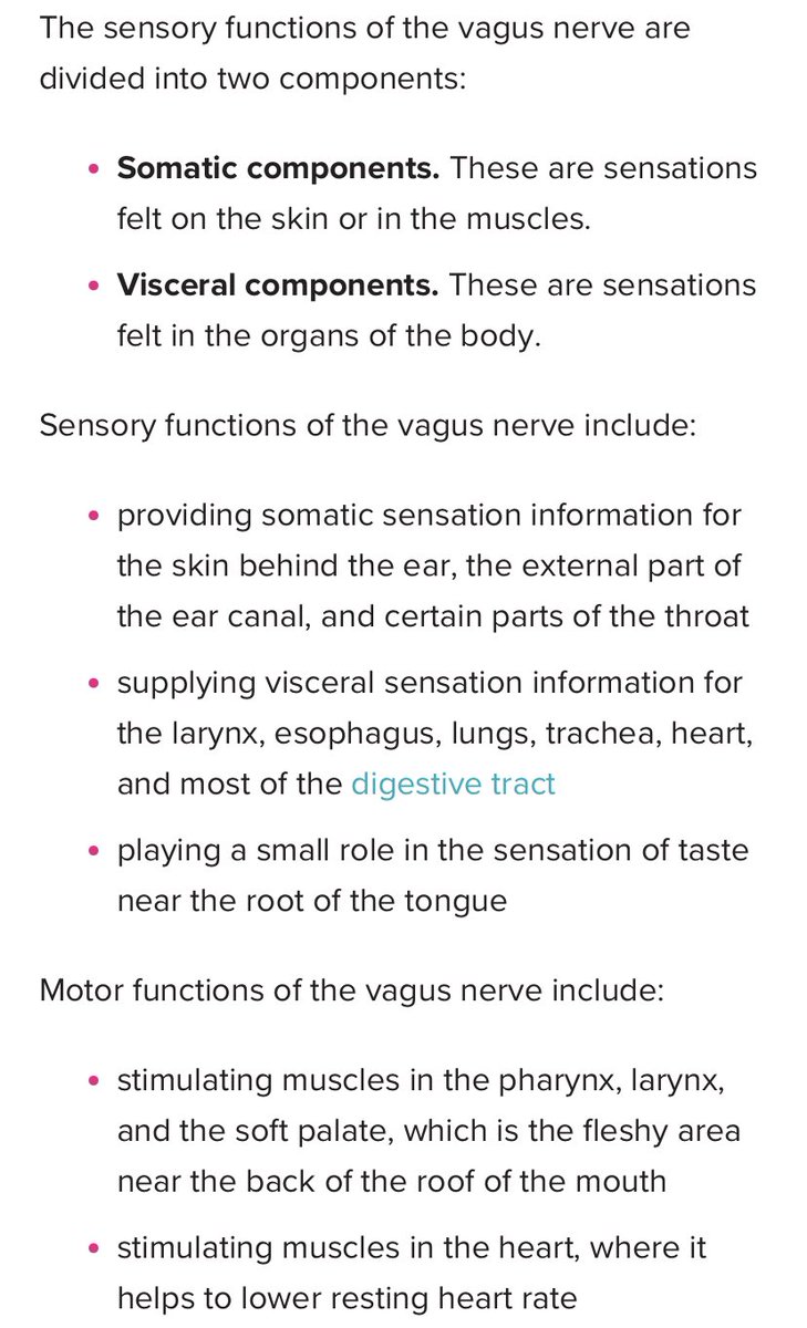 It also has significant sensory and motor functions, including in the role of taste and in heart rate.Damage to the vagus nerve should be a key area of investigation in  #LongCovid research. 4/