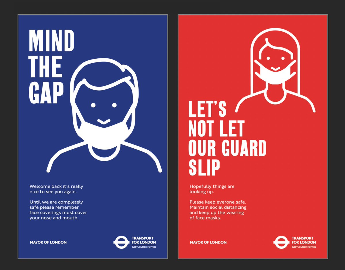 harnettfrank's tweet photo. Traveling on the tube these past couple of weeks I have noticed the vast majority of people are thankfully wearing face masks correctly. A few are letting us all down. I thought that tfl could update their messages with these 'spoof' face covering posters 

#staysafe  #tflers https://t.co/Gfug8iAqjN