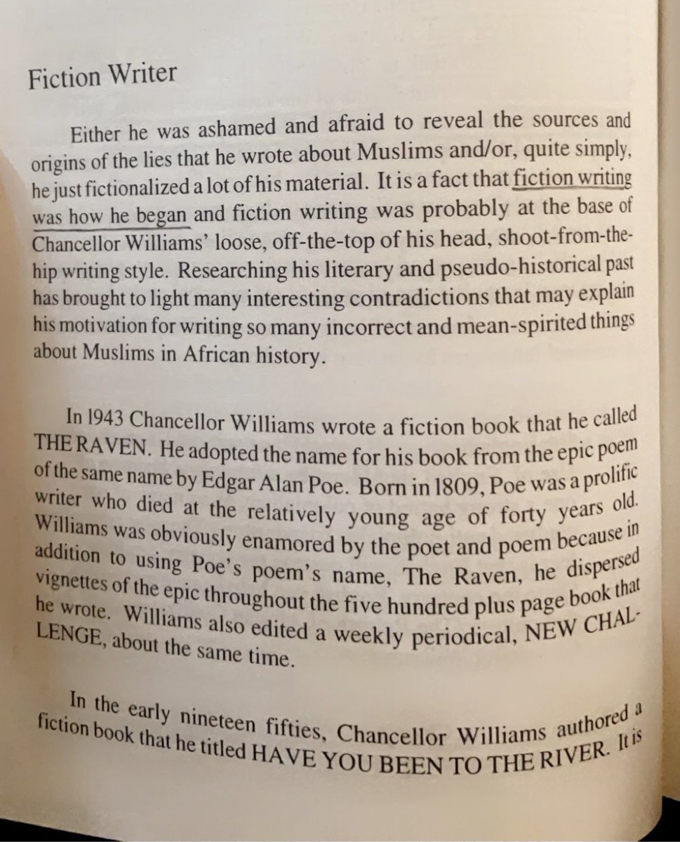Before passing off fiction as history in his 1974 book Destruction..., Williams used to write kune ass novels dedicated to Edgar Allen Poe where his white slave master hero was in love with his plantation mammy