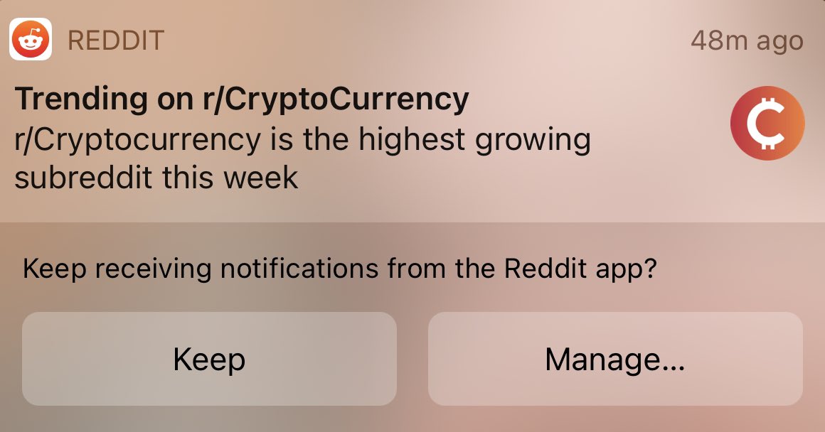 CryptoBoomNews's tweet photo. #Cryptocurrency is the highest growing community on Reddit this week! https://t.co/exBiqfIQbC
