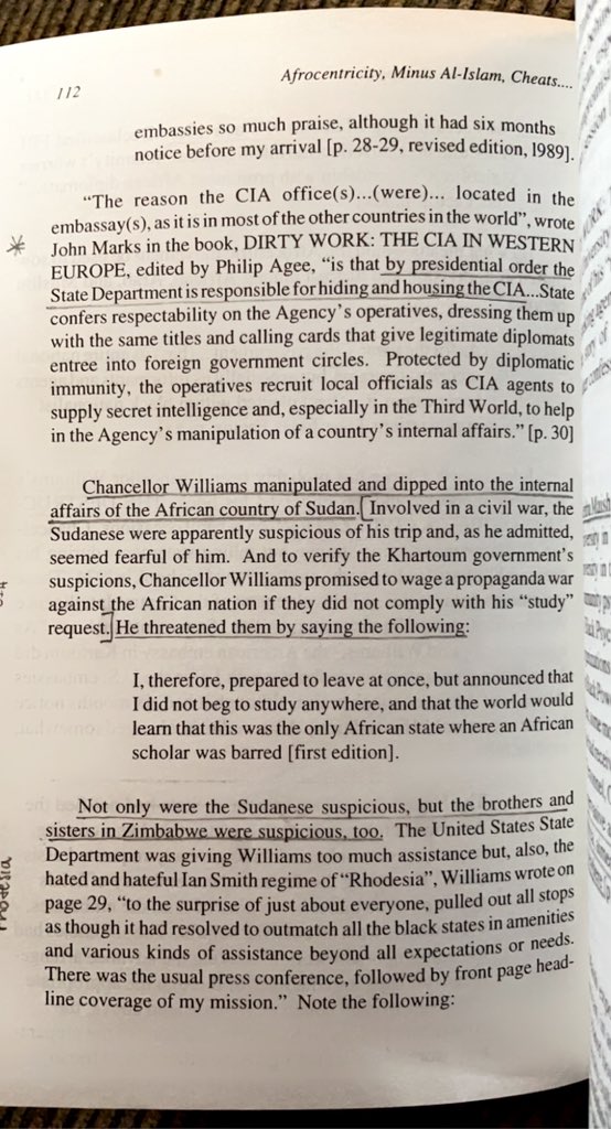 The US State Dept. was apparently so concerned abt the Destruction of Africa that they arranged Williams’ field research. Sudan suspected Williams was CIA & so did the ppl of Zimbabwe, especially with the red carpet treatment & aid Williams received in white,fascist rhodesia  https://twitter.com/towelheadass/status/1232915271708499970