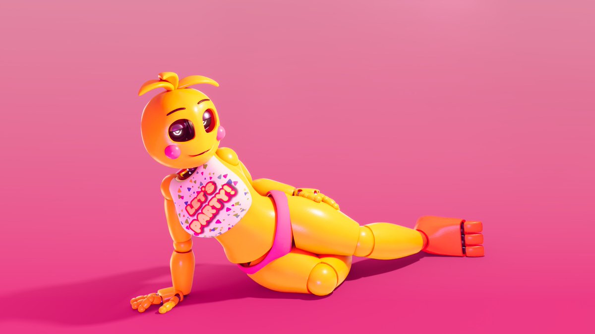 Toy Chica Pin-up Model by @jams3d & @PLUSHii_3D #FiveNightsAtFreddys .....