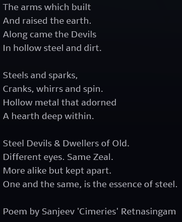 CimeriesAF's tweet photo. Singularity - Poem By Sanjeev 'Cimeries' Retnasingam
During an interesting debate on technology and humanity. It sparked a thought on technological singularity.
#poem #poems #poetry #singularity #technologicalsingularity #humanity #technology #technologyandhumanity #cimeries https://t.co/syYcKWYEQn