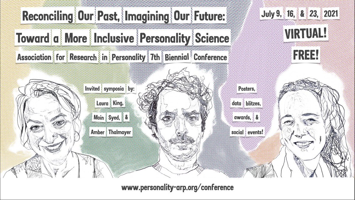 ARPtweets's tweet photo. The 7th Biennial Meeting of the Association for Research in Personality will take place online across a series of Fridays in July of 2021 - July 9th, 16th, and 23rd. The call for submissions closes May 15th! For more details, see https://t.co/2RA7gvr787 https://t.co/F2zK9FqjzQ