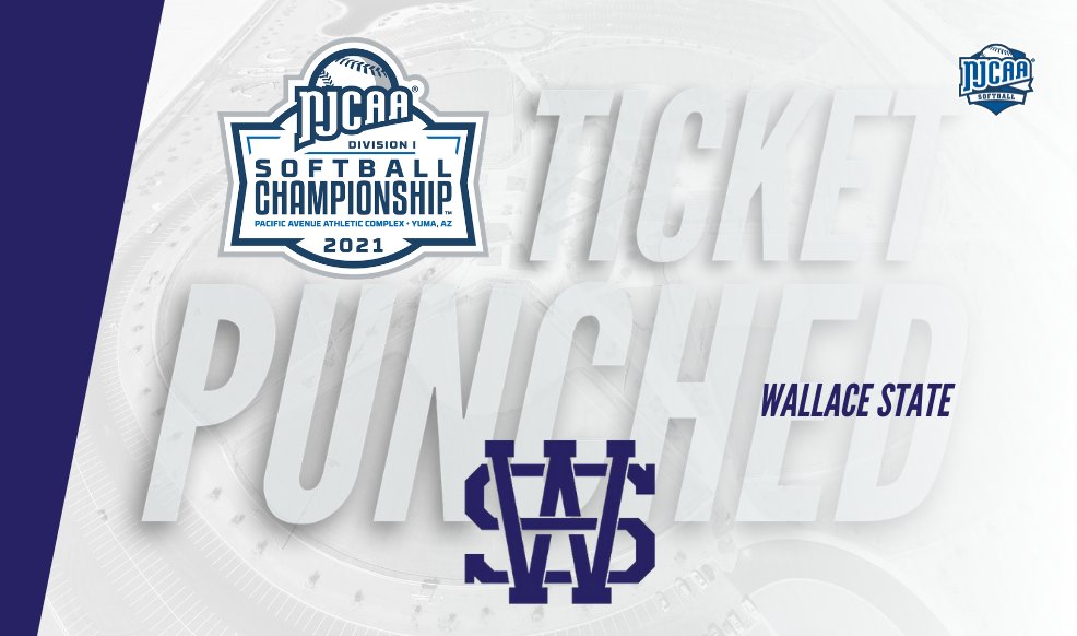 NJCAASoftball's tweet photo. Next Stop: Yuma, AZ 🎟️

Wallace State secures a bid to the 2021 #NJCAASoftball DI Championship with a 12-4 win over Central Alabama in the South District title game.

https://t.co/VrKYzD3HOB https://t.co/BB2Z5JEPH1