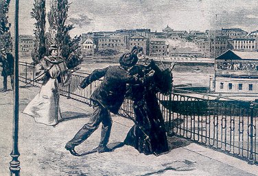 In 1898, despite warnings of possible assassination attempts, the 60-year-old Elisabeth traveled incognito to Geneva, Switzerland, where she would be assassinated by the 25-year-old Italian anarchist Luigi Lucheni.