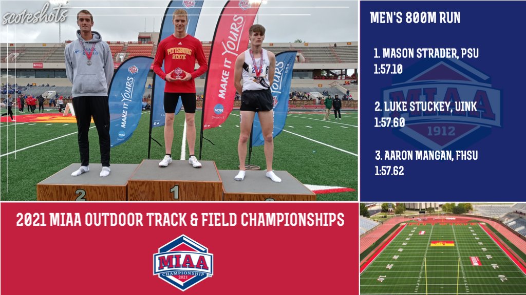 The MIAA (@themiaa) on Twitter photo Mason Strader of <a href="/PittStGorillas/">Pitt State Athletics π¦</a> takes first in the Men's 800M Run at the Outdoor Championship!
#BringYourAGame <a href="/UNK_Athletics/">UNK Athletics</a> <a href="/fhsuathletics/">FHSU Athletics</a>
Results: bit.ly/3vWUCAX Mason Strader of <a href="/PittStGorillas/">Pitt State Athletics π¦</a> takes first in the Men's 800M Run at the Outdoor Championship!
#BringYourAGame <a href="/UNK_Athletics/">UNK Athletics</a> <a href="/fhsuathletics/">FHSU Athletics</a>
Results: bit.ly/3vWUCAX