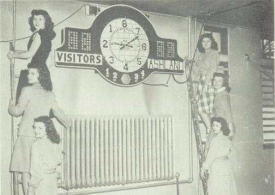 SuitUpVarsity's tweet photo. 1948 was a big year in Ashland.  The new Memorial Stadium was dedicated to those who sacrificed all in WWII, and the Blue Janes Pep Club raised $342 to purchase a new electric scoreboard for basketball.  Someone tell me that beauty is still intact somewhere?!? https://t.co/7pb8yjSPI1