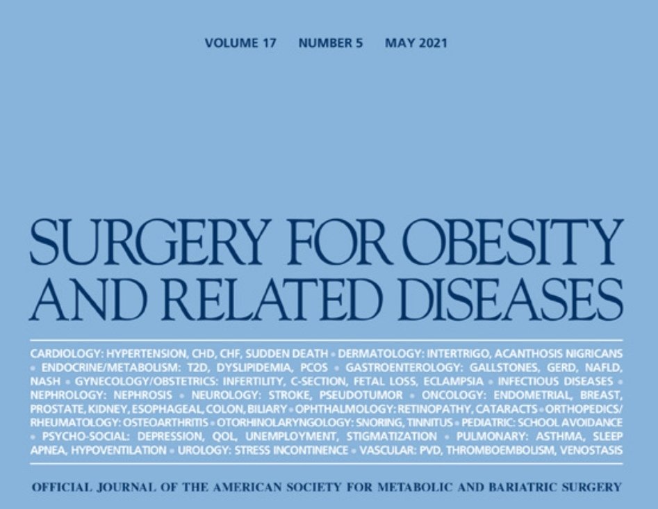 SOARD Journal (@soard_journal) on Twitter photo Characterization of urgent versus nonurgent early readmissions (<30 days) following primary bariatric surgery: a single-institution experience
#soard21 #soard #obesity #bariatricsurgery #obsmuk #obsm soard.org/article/S1550-… Characterization of urgent versus nonurgent early readmissions (<30 days) following primary bariatric surgery: a single-institution experience
#soard21 #soard #obesity #bariatricsurgery #obsmuk #obsm soard.org/article/S1550-…