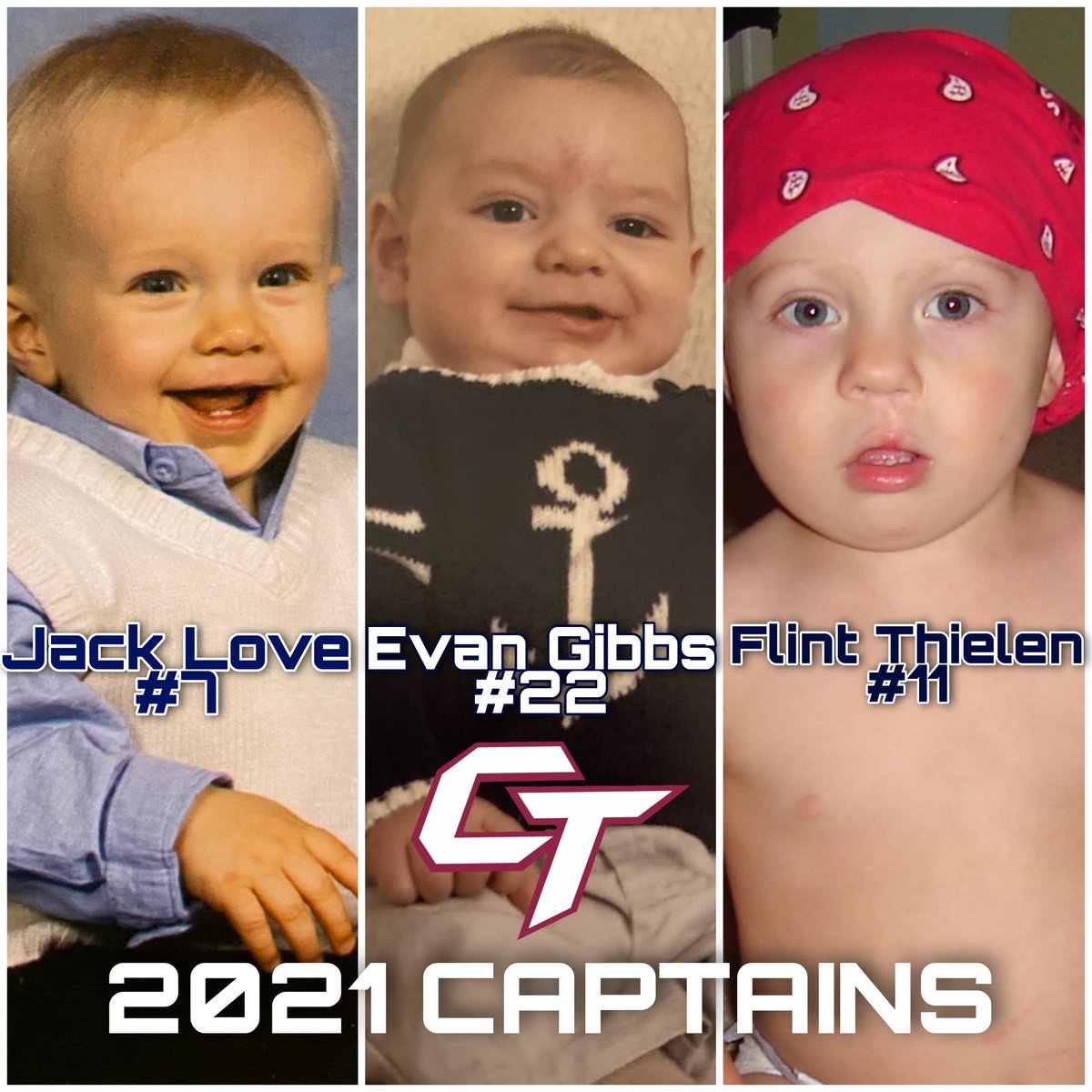 Your 2021 CT #Lacrosse team Captains!!! Congratulations to these 3 first time captains 🍼.
<a href="/Jack_D_Love/">Jack Love</a> (D, '22), <a href="/FlintThielen/">Flint Thielen</a> (A,' 22), <a href="/gibby22gibbs/">evan gibbs</a> (M, '22). 👏🏻 🎉
#SkoCougs🐾 <a href="/CTHSAthletics/">CTHS Athletics</a> <a href="/aurorasports/">Sentinel Prep Sports</a> <a href="/COlaxscores/">COLaxScores</a> <a href="/ColoradoHSLax/">Colorado HS Lacrosse</a>