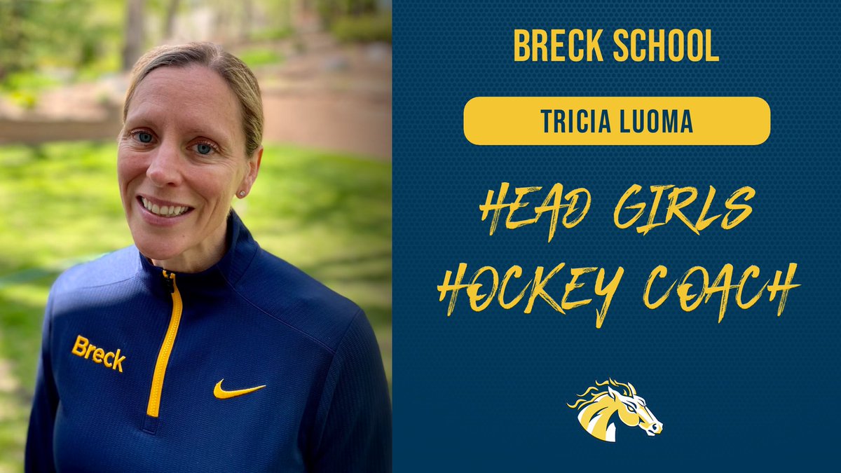 BreckAthletics's tweet photo. Breck is pleased to announce that Tricia Luoma has been named Breck's new Head Girls Hockey Coach for the 2021-2022 season! https://t.co/AxfIgst5Cf @BreckSchool https://t.co/f7UQbXtnVX