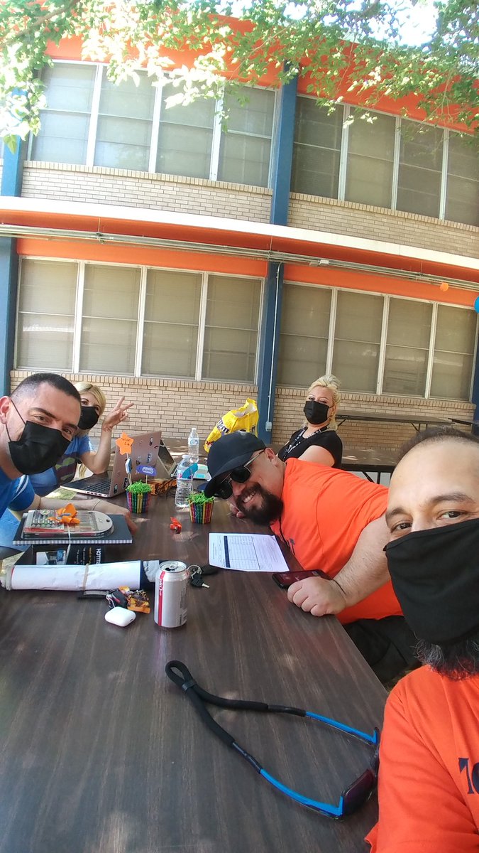 Last day of teacher appreciation week... Having our ELAR PLC outdoors! Best PLC this year :)