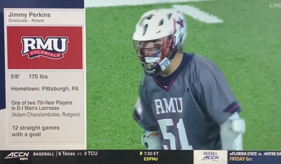Jimmy Perkins might be the most likable player in college lacrosse.

Also refusing to accept that he wont be back playing next season as an 8th year
