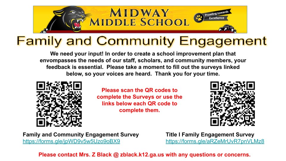 MMS Parents and Stakeholders, please take a moment and give us your feedback. Your input is needed and appreciated!💯 <a href="/vgilliard_LCSS/">Vivian Gilliard</a> , <a href="/involved_in/">Parents Involved In Liberty County Schools</a> <a href="/MMS_Liberty/">Midway Middle School</a>, <a href="/MMSCounselors/">Midway Counselors</a>