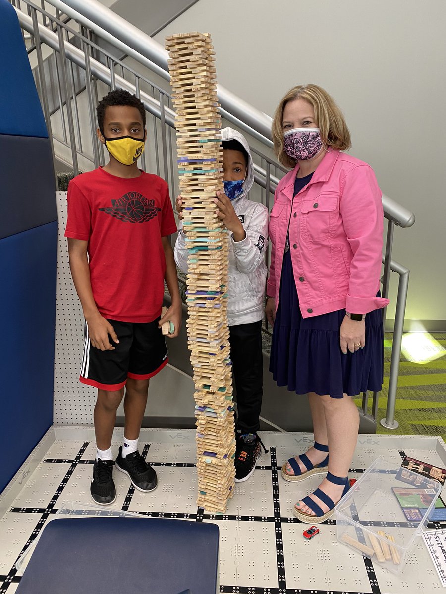 Their goal was to build a <a href="/KEVAplanks/">KEVA® Planks</a> tower taller than me!  I think they were successful. #wearegroves #thehumblelibrarian #thelibraryismyclassroom
