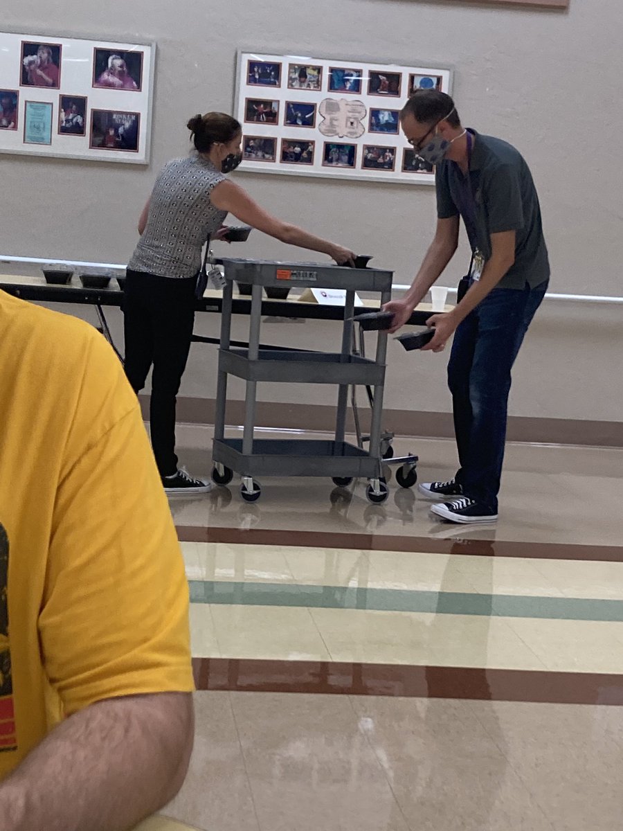 jammydready's tweet photo. @RoyalPalm_RPS @BryanMRussell @pbcsd @Dr_Corcoran Shut out to Dr. Corcoran-principal, and Mr Russell-AP, for a wonderful show of service to staff. Staff appreciation week Rocked. We appreciate the ‘wild’ dancing and the daily peeks this week Lol. #IFollowYourLead. https://t.co/TbIwCWiV7I