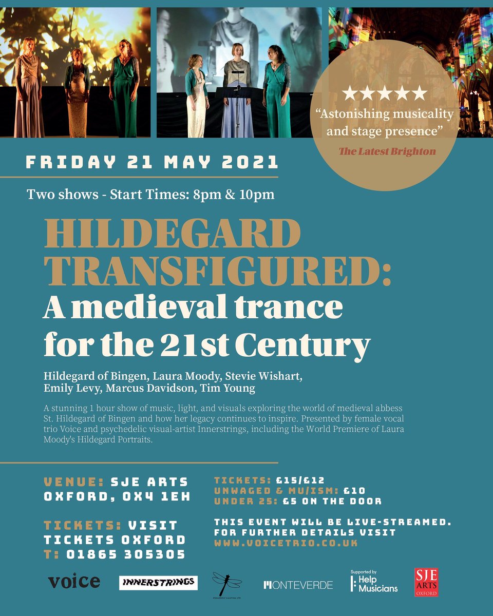 #Livestream link is up!
bit.ly/3tzYQgE
Counting down only 2 weeks before our 2x #LIVE shows 8pm & 10pm @SJE_Arts Oxford Fri 21 May.
Dusting off concert dresses & testing tuning forks in preparation 😉 #womenmakemusic #Hildegard @inner_strings @MsMoodymusic @DragonflyLTG