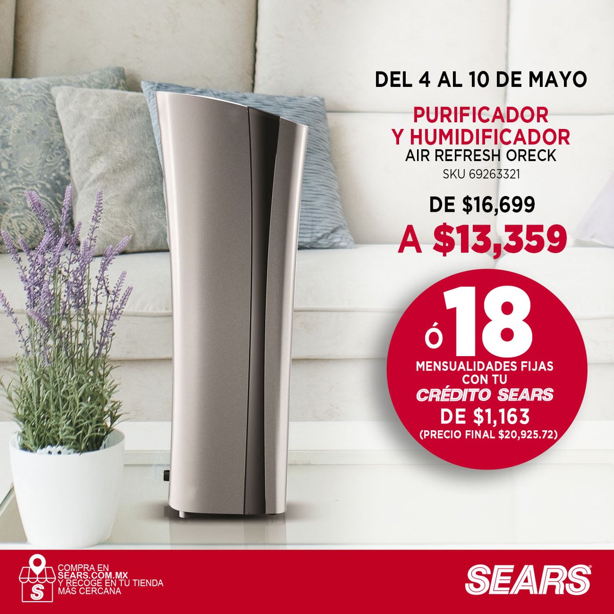 searsmexico's tweet photo. Crea el mejor ambiente para tu hogar con este purificador y humidificador #Oreck. 👉✨https://t.co/z28aCuUWui

*Consulta las bases de esta promoción aquí: https://t.co/c7tcKDOW8W https://t.co/GHcFlDq00B