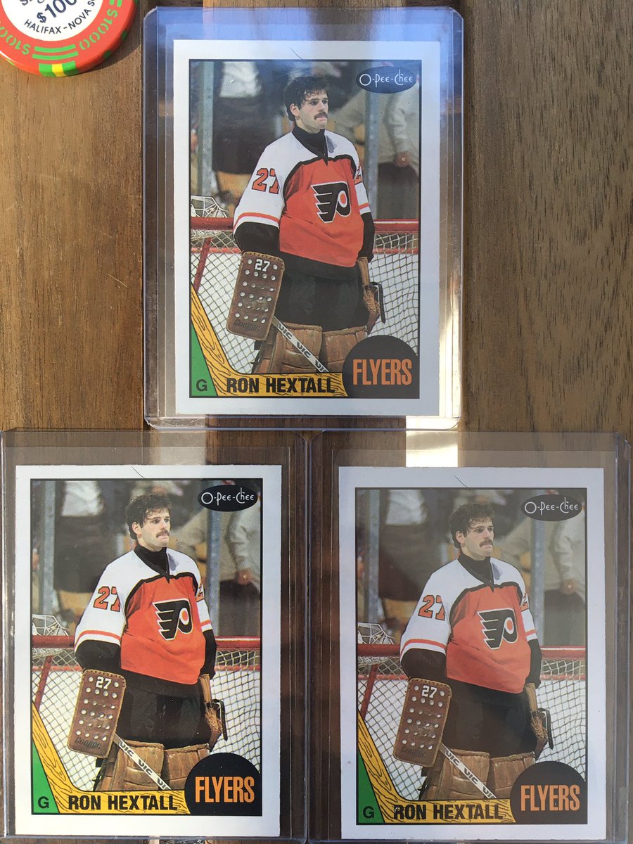 burnsieoriginal's tweet image. I’ve been on the hunt for a #Hextall rookie card for a long time, &amp;amp; today I added 3. He won a Vezina &amp;amp; a Conn Smythe in 1987, &amp;amp; he was the 1st goalie to ever score a goal. A fierce competitor &amp;amp; a notorious loose cannon; he left his mark in more ways than one. #Canadianmade