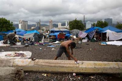 To push the country back into poverty, dis-educate its people, 'obliterate the history', de-develop its infrastructure, and plunder resources and cheap labor.(Homeless tent city is where I worked as social worker/STEM teacher for impoverished Hawaiians / AAPI at-risk youth)