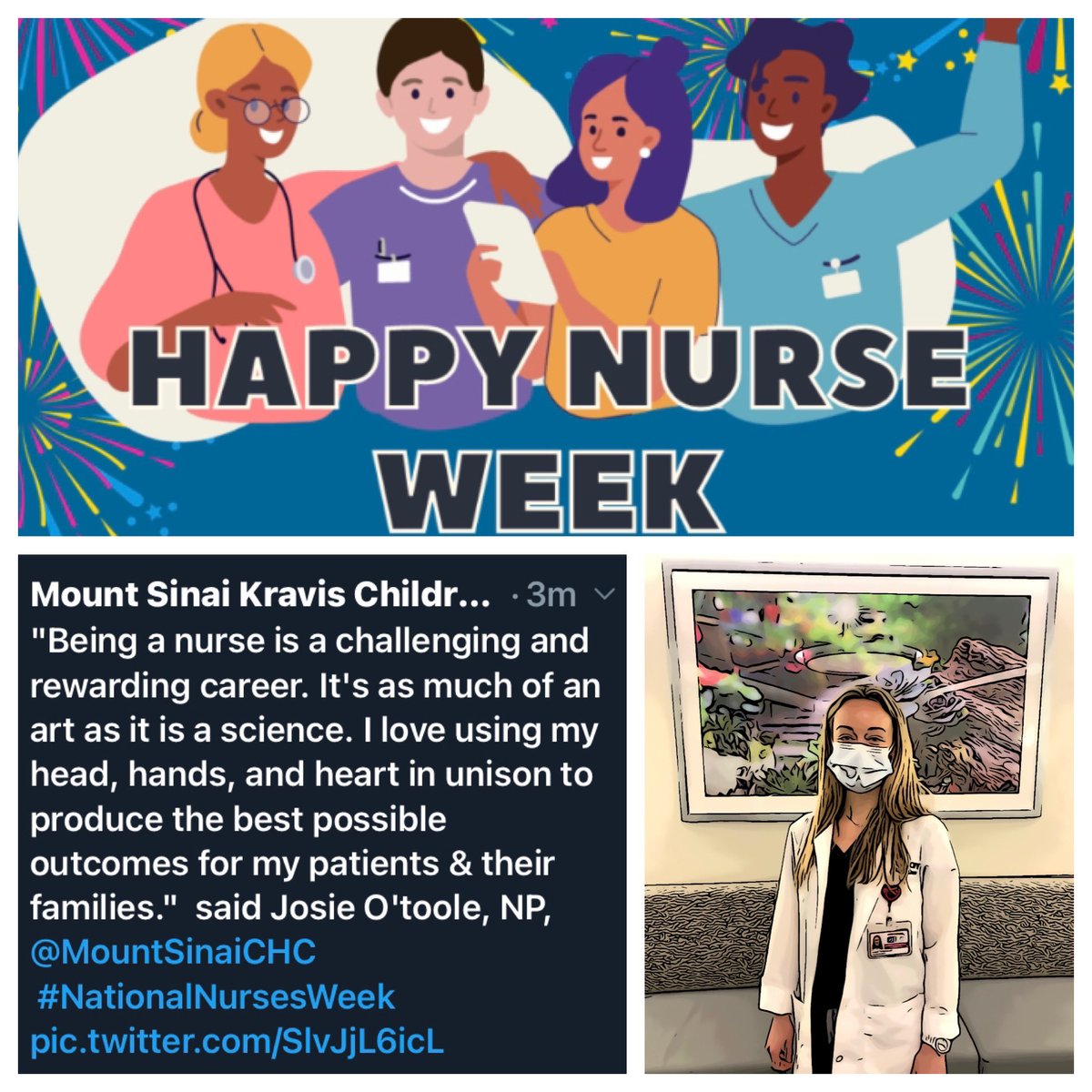 Celebrating National Nurse Week by celebrating Ms Josie O’Toole and Ms Lauren Arrigoni - 2 superstar NPs in the @MountSinaiCHC - we are so lucky to have such devoted pros on our team! #NursesWeek2021 #nursesrock #NursesWeek