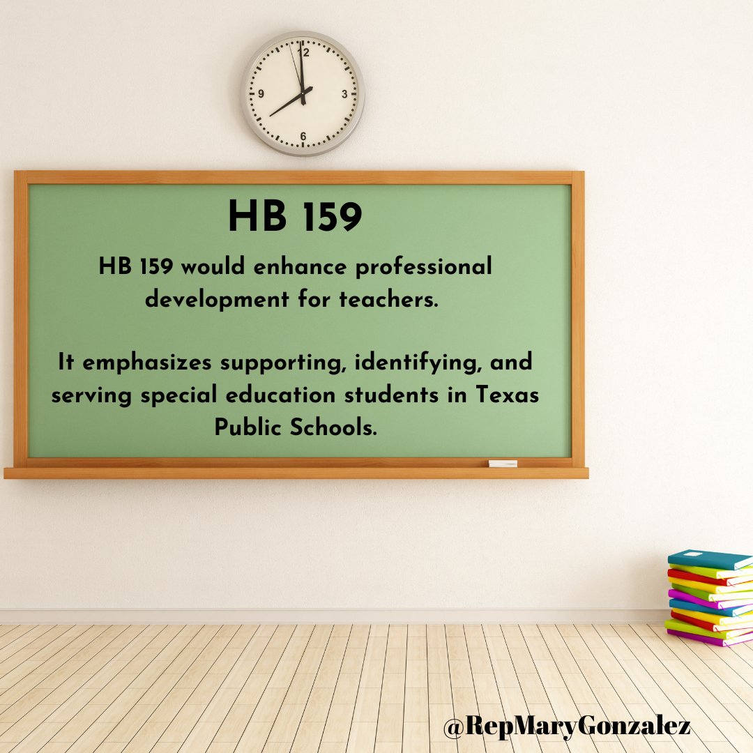RepMaryGonzalez's tweet photo. House Bill 159 passed the Texas House this week! This bill would enable educators to better serve Texas students by requiring teacher training to include inclusive instructional practices, improving learning for all students, including students with disabilities. #txlege https://t.co/FAylb5BSG8