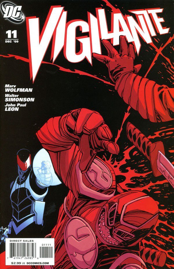 Dec 2009. Vigilante 11. Wolfman writing, Simonson pencils/layouts and JPL finishing. It’s a great looking job (lurid colours not withstanding) and weird as it’s a real hybrid of the two artists. 29/x