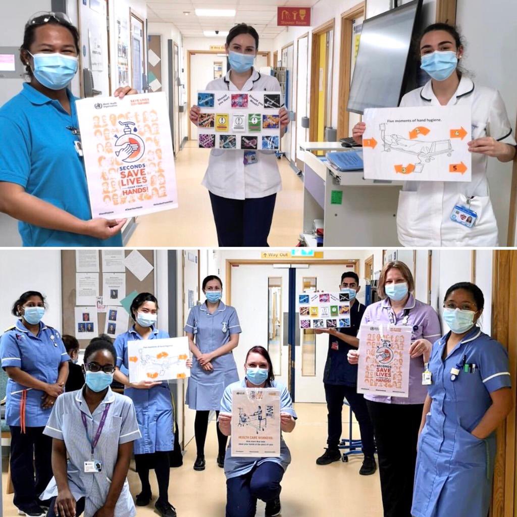 UHS_IPT's tweet photo. More photos from today’s #InfectionPrevention walk-abouts for #HandHygieneWeek at @UHSFT. @anemariea2004 had great engagement from F7, G5, G6 and G9 https://t.co/KXu3uDhVRO