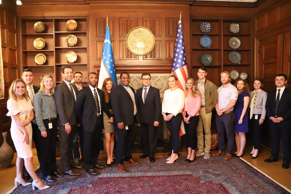 JavlonVakhabov's tweet photo. For the 1st time in many months such an amt of ppl @UZEmbassyDC-@HouseFloor Staff representing NE, MS, TN, TX, CO, KS, PR. Happy to receive signed by @RepTrentKelly Bill to exempt #Uzbekistan from the #JacksonVanik AMD & Congressional record Recognizing 30 yrs of 🇺🇿 Independence. https://t.co/zrriEK2EVF