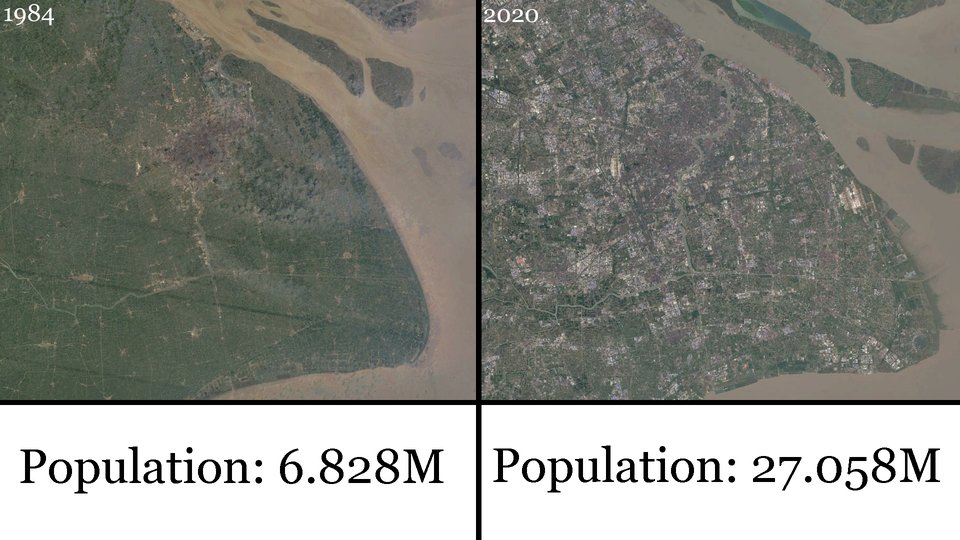 simongerman600's tweet photo. How it started, how it's going. 
Shanghai in 1984 and in 2020. 

Source: https://t.co/haSZUjHenb https://t.co/B343qt4g87