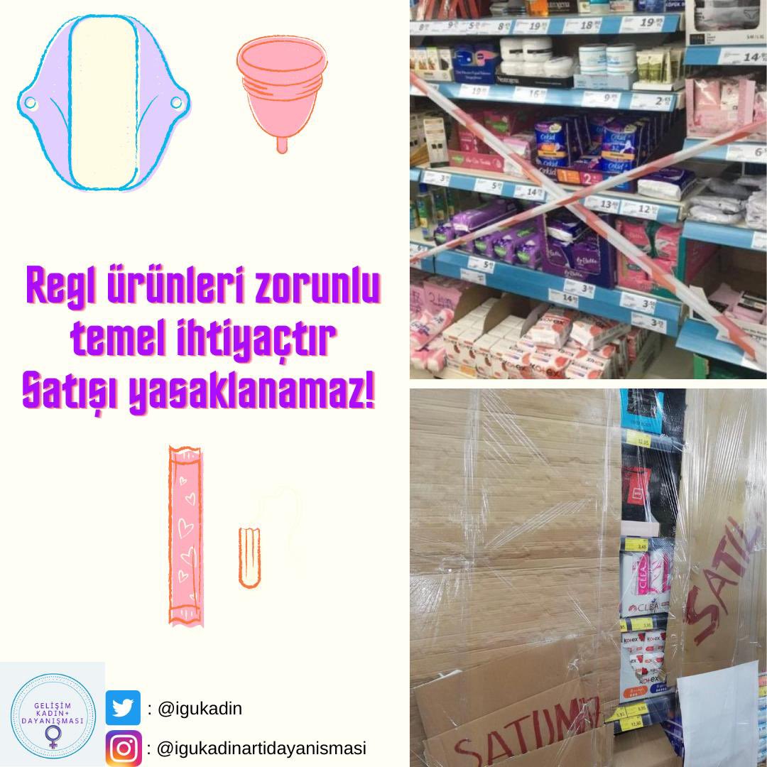 Regl ürünleri zorunlu temel ihtiyaçtır!
Ücretsiz dağıtılması gereken bu ürünlerin satışının yasaklanması kabul edilebilir bir durum değildir. #PedYasaklanamaz