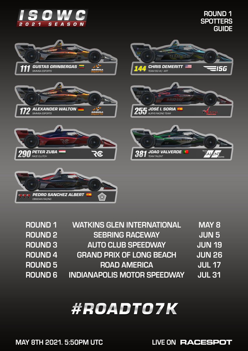 Follow the action tomorrow around <a href="/WGI/">Watkins Glen International</a> by using our Official Round 1 Spotters Guide! Who are you cheering on and what car do you think looks the best? 

📺: youtube.com/watch?v=rqiTQr…

#iRacing | #eSports | #ISOWC