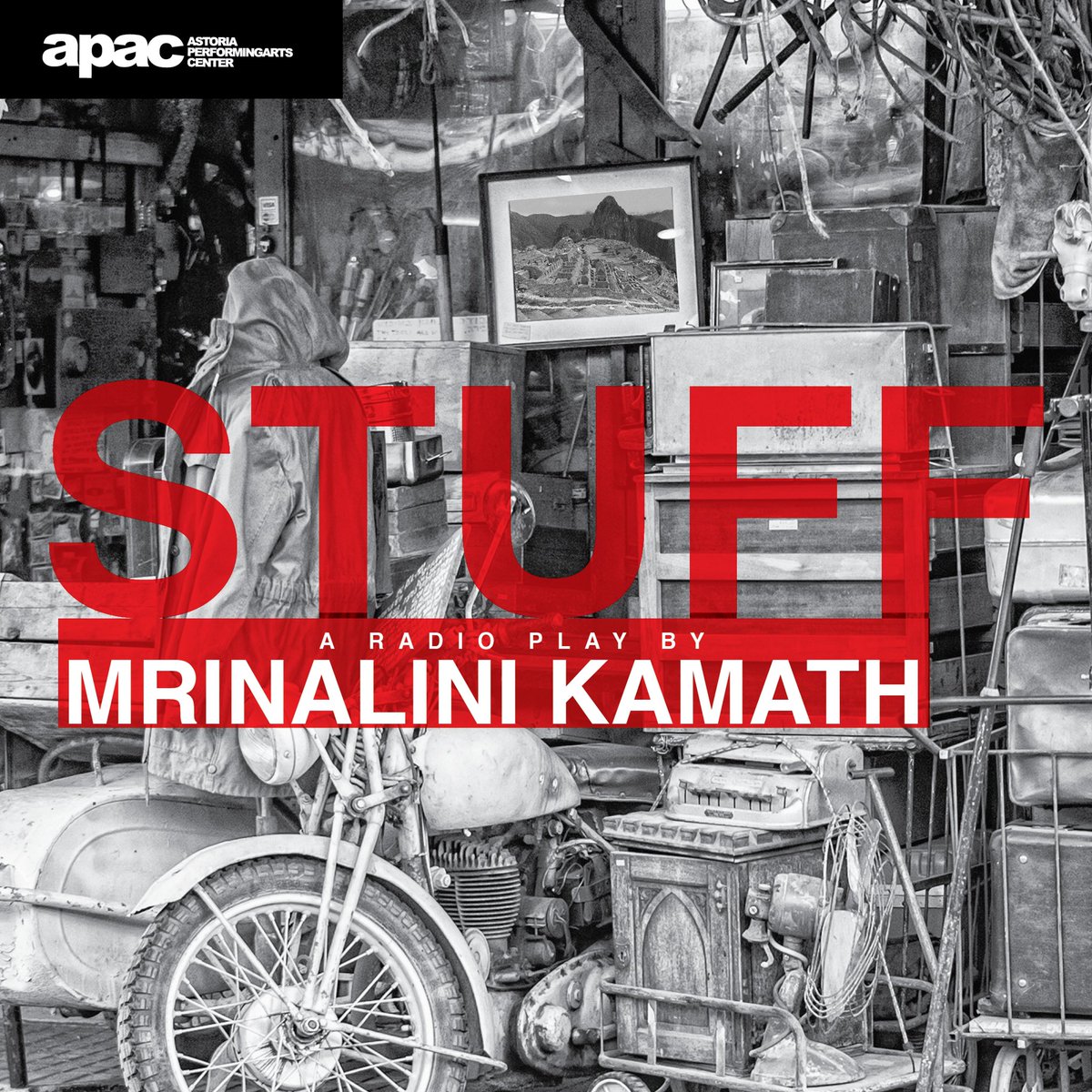 The 1st ep. of STUFF, Mrinalini Kamath’s radio play, drops 5/11 @ 6 on FiveOhm TV &amp; Spotify. apacny.org for info!

Inspired by <a href="/nytimes/">The New York Times</a> nytimes article "The Lonely Death of George Bell," STUFF is about lives that intersect when a man dies alone in his cluttered apt.