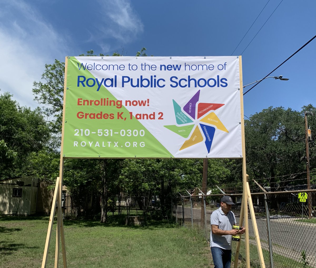 Finally, our new school signs are up.  We are in our new home at 4018 S. Presa San Antonio, TX.  And, enrolling only Kindergarten, 1st, and 2nd grades this year.