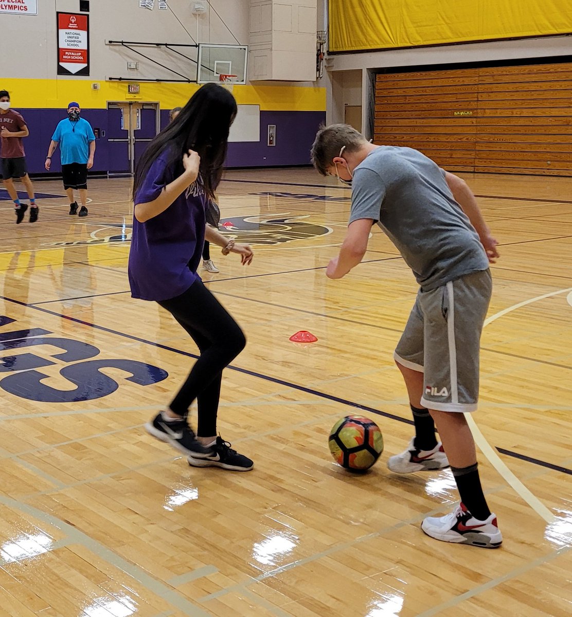 PHSUnified's tweet photo. Working on soccer skills today! #unifiedopengym #phsviks https://t.co/EY37060S7a