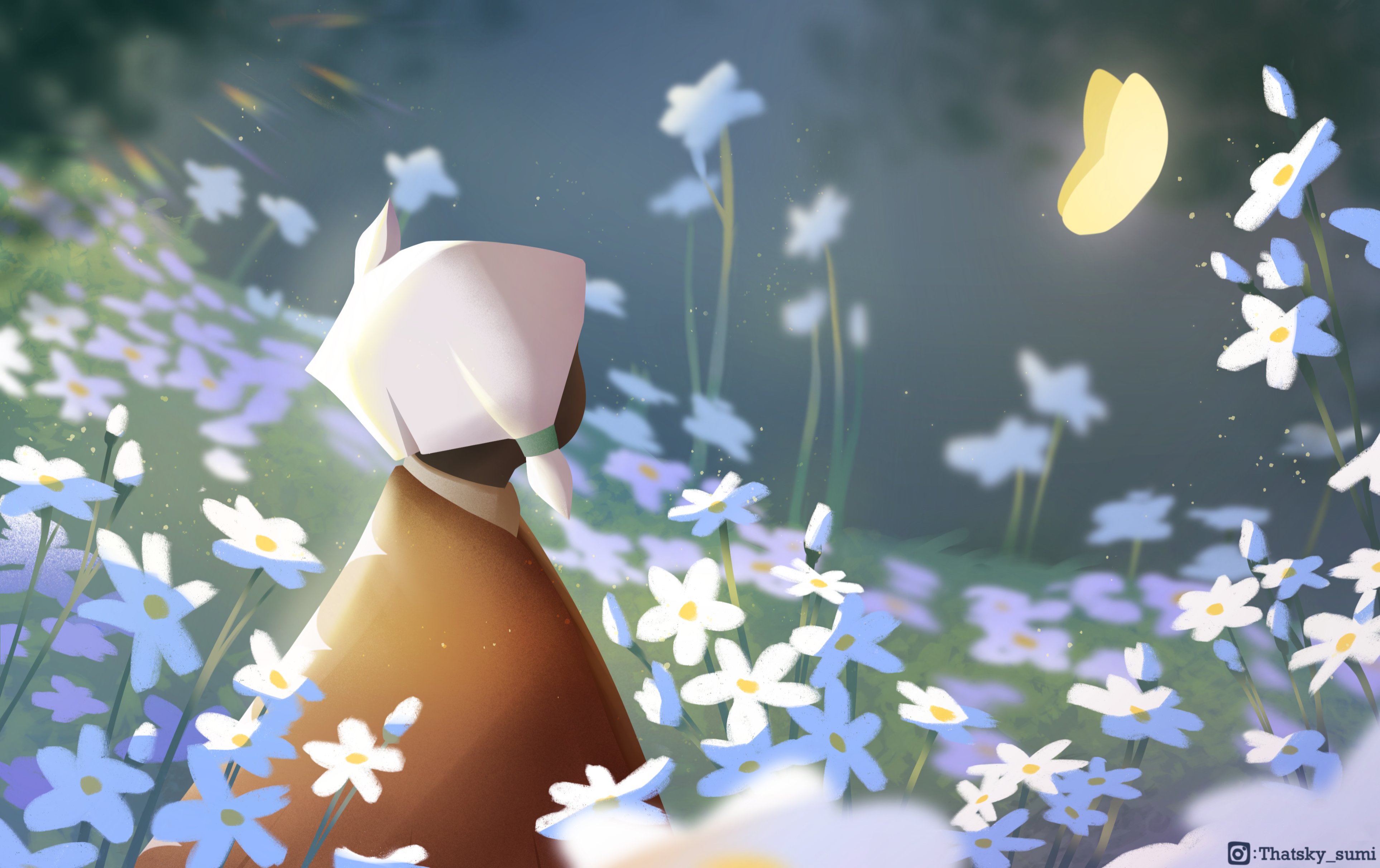 Sky 星を紡ぐ子どもたち アクリル色紙 蓮の花