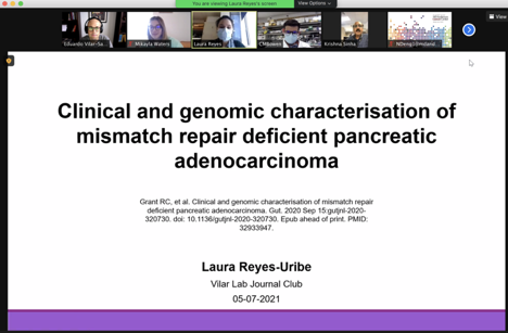 evilarsan's tweet image. #VilarLab #JC Today we look into genomics of #PancreaticCancer #MMRdeficiency in #LynchSyndrome Thanks @laurareyesuribe for a great presentation gut.bmj.com/content/gutjnl…