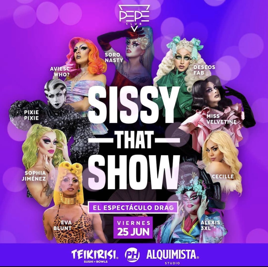 DragsNoti's tweet photo. 25 de Junio en Pepe Club Mazatlán Celebra el Pride 🌈🌈🌈🌈 con  #SissyThatShow con @NastySoro @DeseosFab @velvetine15 @Icarelevy @ppixiepixie @AviescWho #SophiaJimenez #Alexis3XL #GoldCecille #PHProductions https://t.co/8qaDjfmCEm