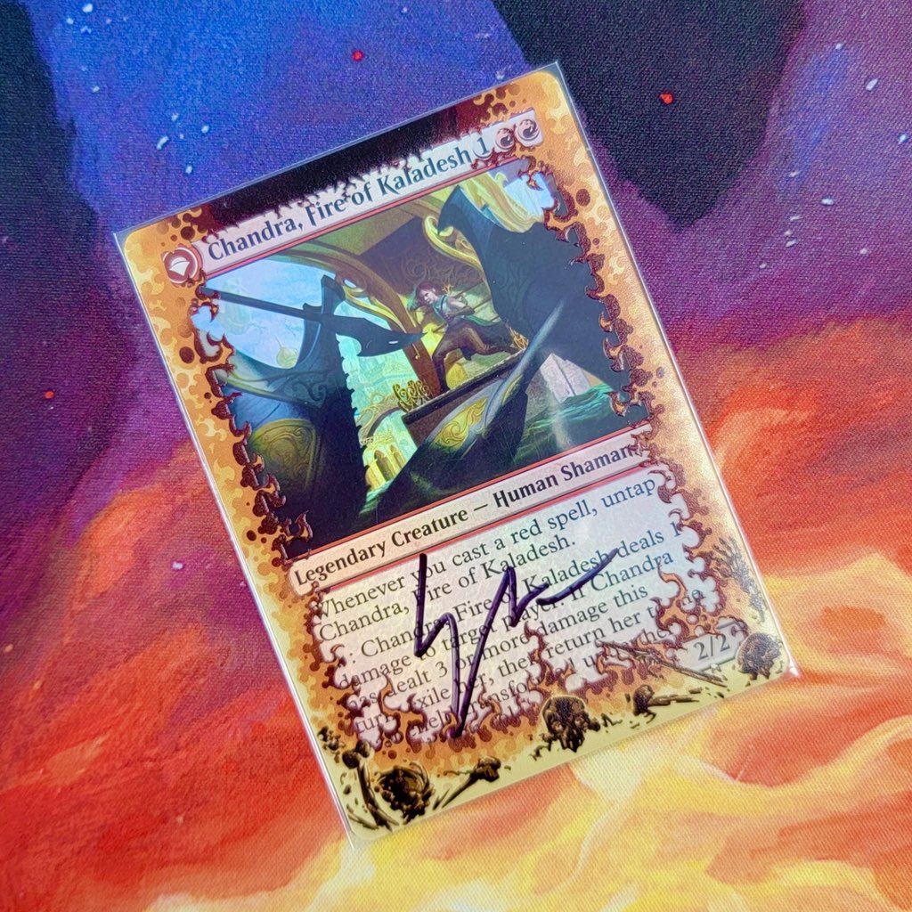 ManaCurves's tweet photo. Look at the beauty that just came in the mail today!

These Mythic Frames from @AlterSleeves are perfect for my Chandra Tribal deck. These are perfect for your Red mage friends 🔥 https://t.co/ygToyKAXCQ