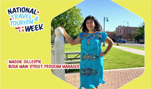 VisitBudaTx's tweet photo. "Businesses in Historic @downtownbudatx are so excited to welcome visitors back into their spaces, see their smiling eyes and hear all about their travels." 
-Maggie Gillespie, Buda Main Street Program Manager
#nttw21 #budatx https://t.co/PXivvfzfqB