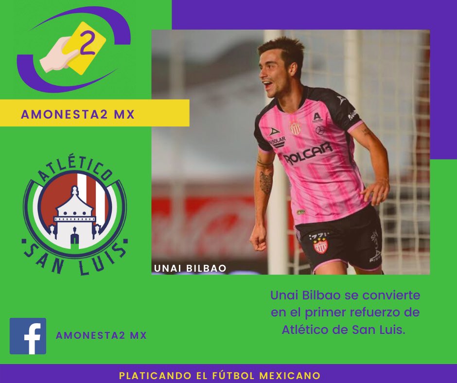 amonesta2mx's tweet photo. Bilbao regresa a San Luis.

#Amonesta2MX #SanLuis #UnaiBilbao https://t.co/g7JPRfRdA3