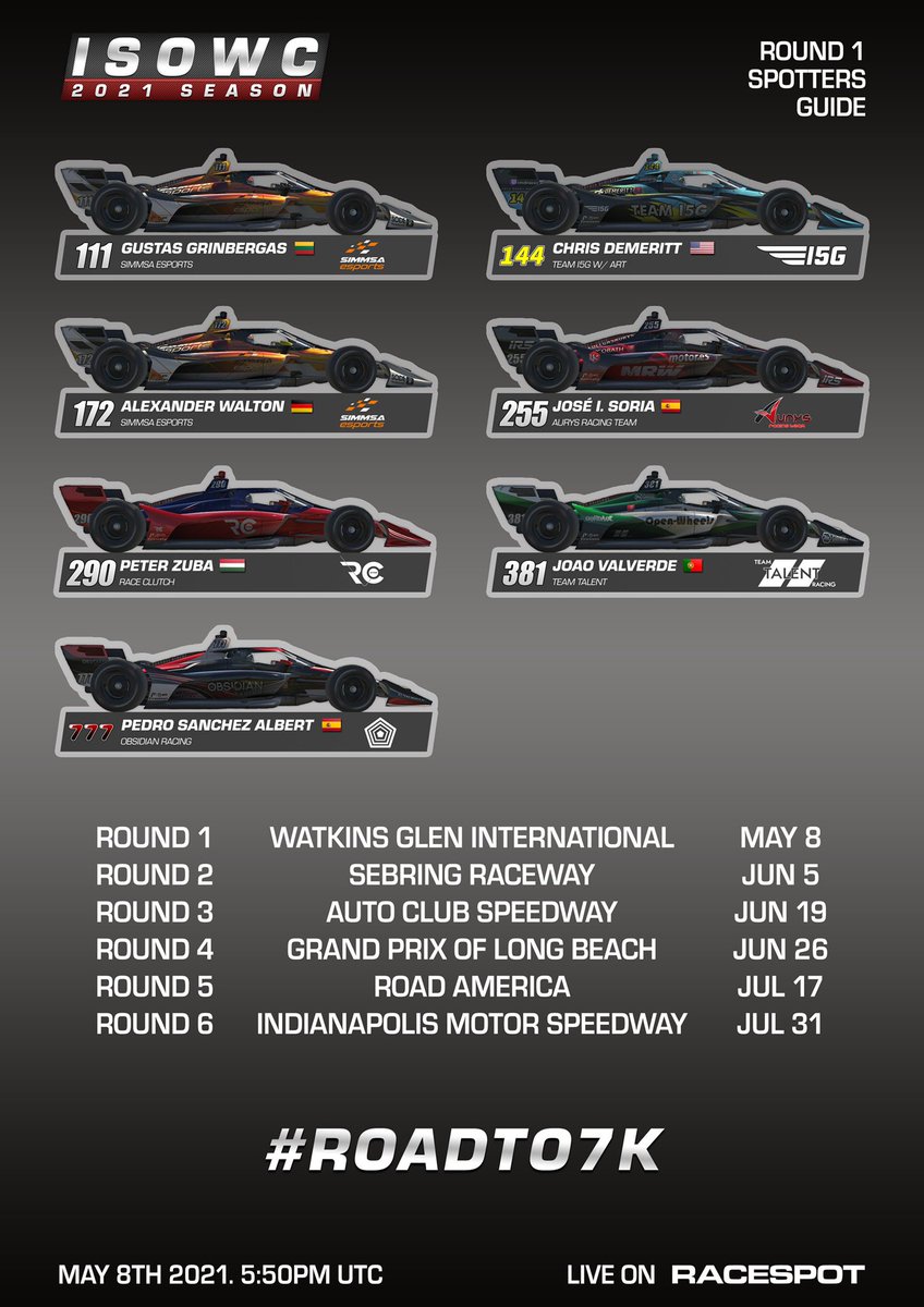 Spotter Guides and you can join us for the race live 📺 youtu.be/rqiTQrB_RrE

#ISOWC #RaceSpot #SIMMSA #SIMMSAEsports #iRacing